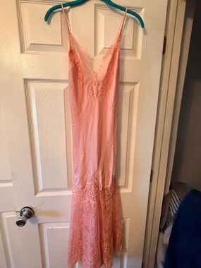 Victoria's Secret Blush Pink Lace-Trim Slip Gown
